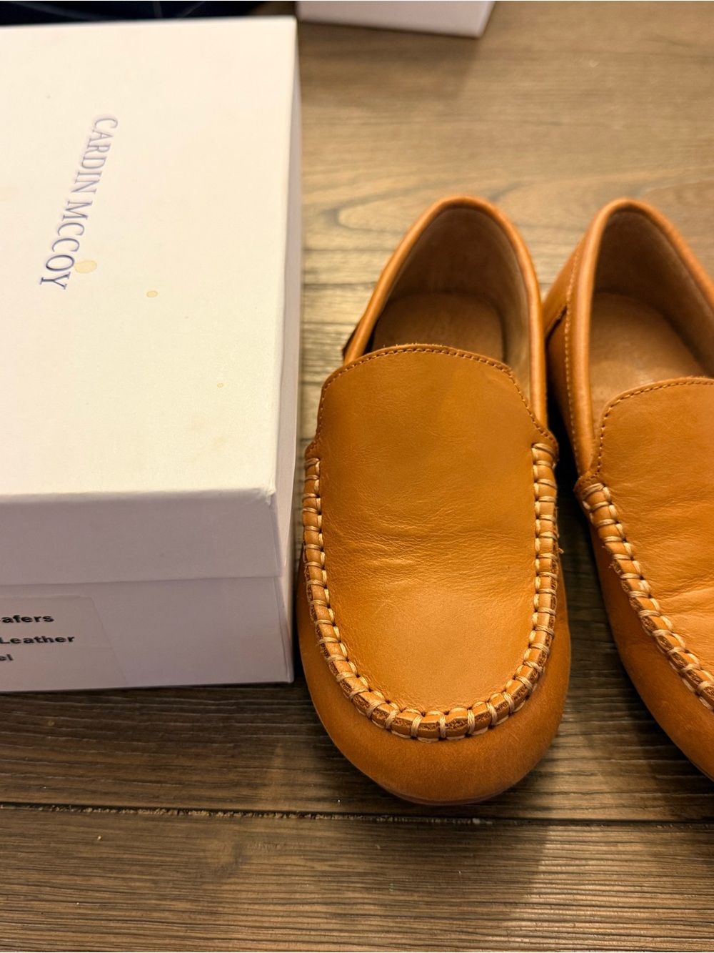 Cardin McCoy Men's Cognac Leather Slip-On Loafers
